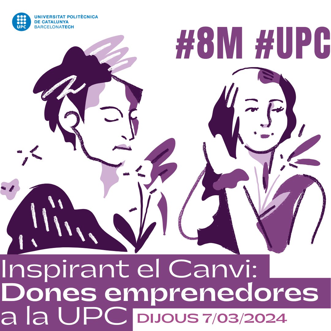 El #8M és el #DiaDeLaDona!, però a la #UPC ja ho celebrarem el dia 7! Amb una taula rodona amb les alumni Marta Aparicio, Yolanda Vierbücher, @mireiafc i @MartaNolis, moderades per @txellbq. 📆 Dijous, 7 de març - 12 h 📍@eseiaat_upc Més informació ➡️ igualtat.upc.edu/ca/8m
