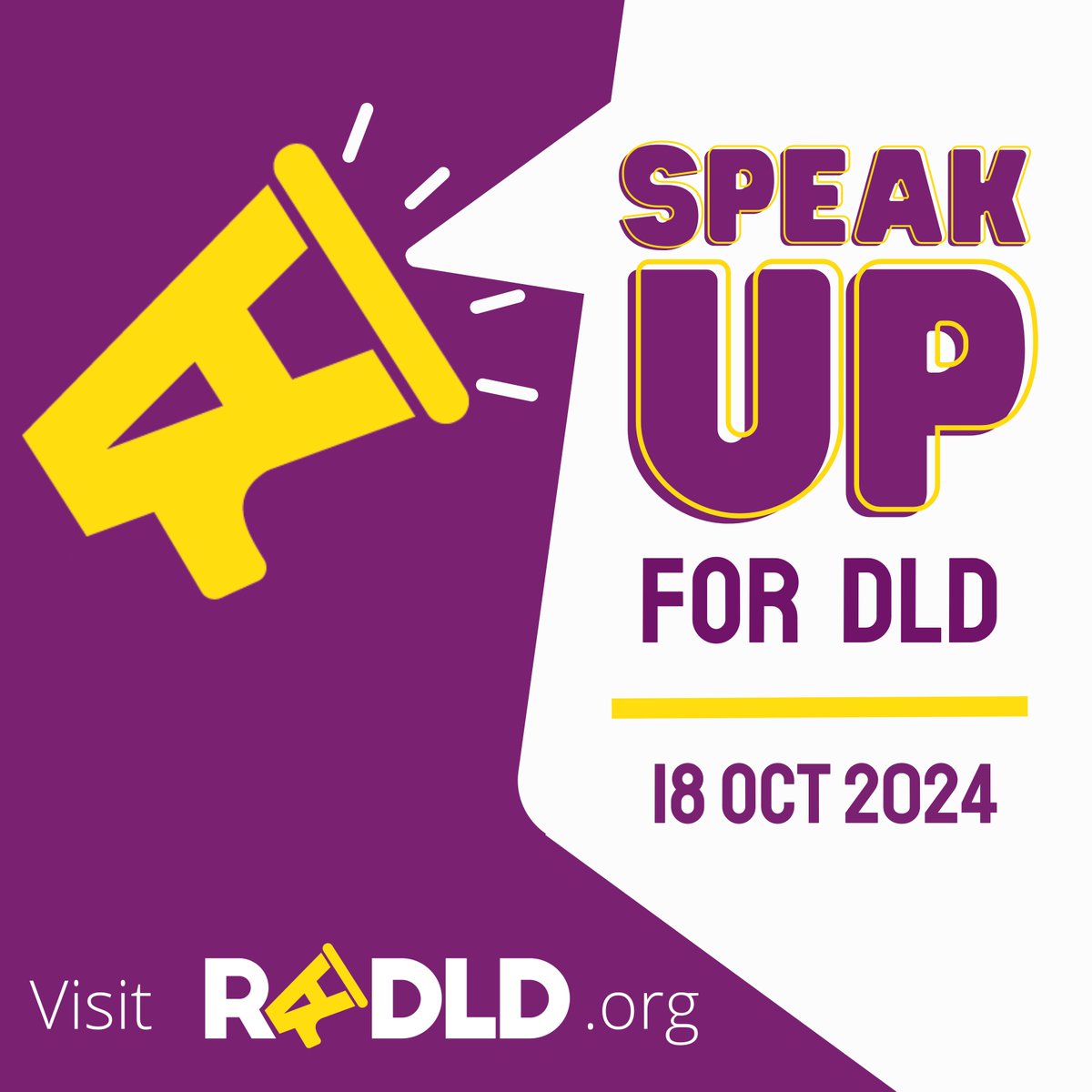 Breaking news! The theme for 2024 DLD day will be Speak Up for DLD! Let's put our heads together and think about how we can do that! It's not too early to make plan for this special day on Oct 14! @RADLDcam #DLDday #devlangdis