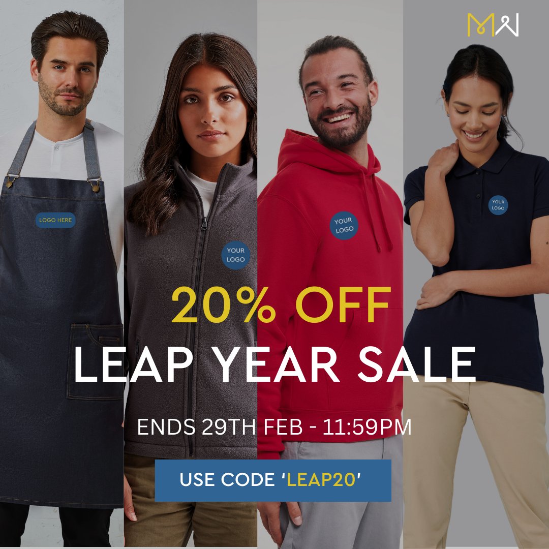 Celebrate the extra day with extra savings! 🎉 Enjoy 20% off high-quality workwear until 23:59 tonight. Upgrade your wardrobe without breaking the bank! Shop now with code 'LEAP20': hubs.ly/Q02mG4820 #workwear #discount #sale #leapyear #ukbusiness #shropshire