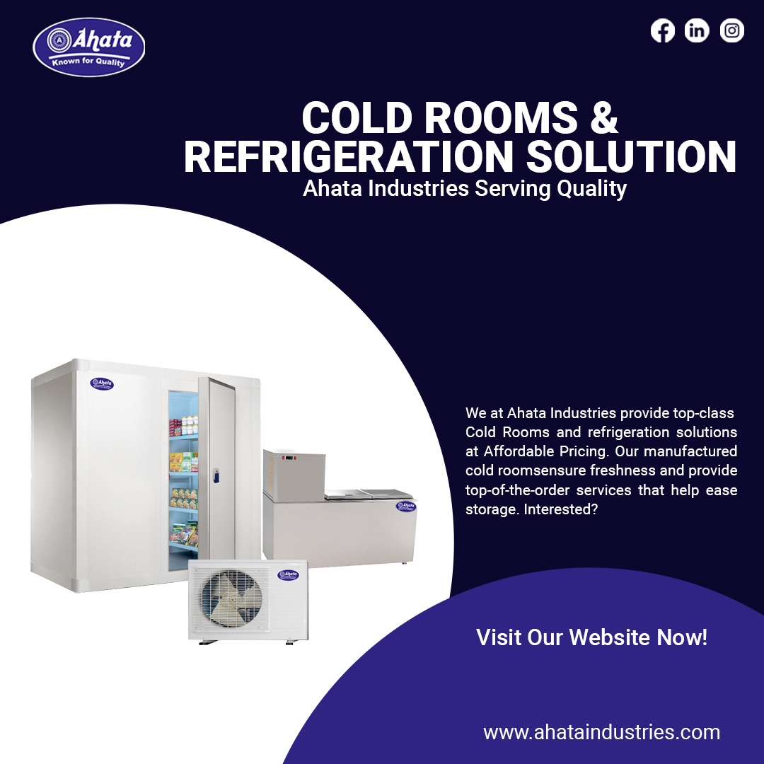 Keep your products fresher, longer with Ahata Industries' premium Cold rooms and refrigeration solutions! 🌬️❄️ 

#AhataIndustries #ColdRooms #RefrigerationSolutions #FreshnessGuaranteed