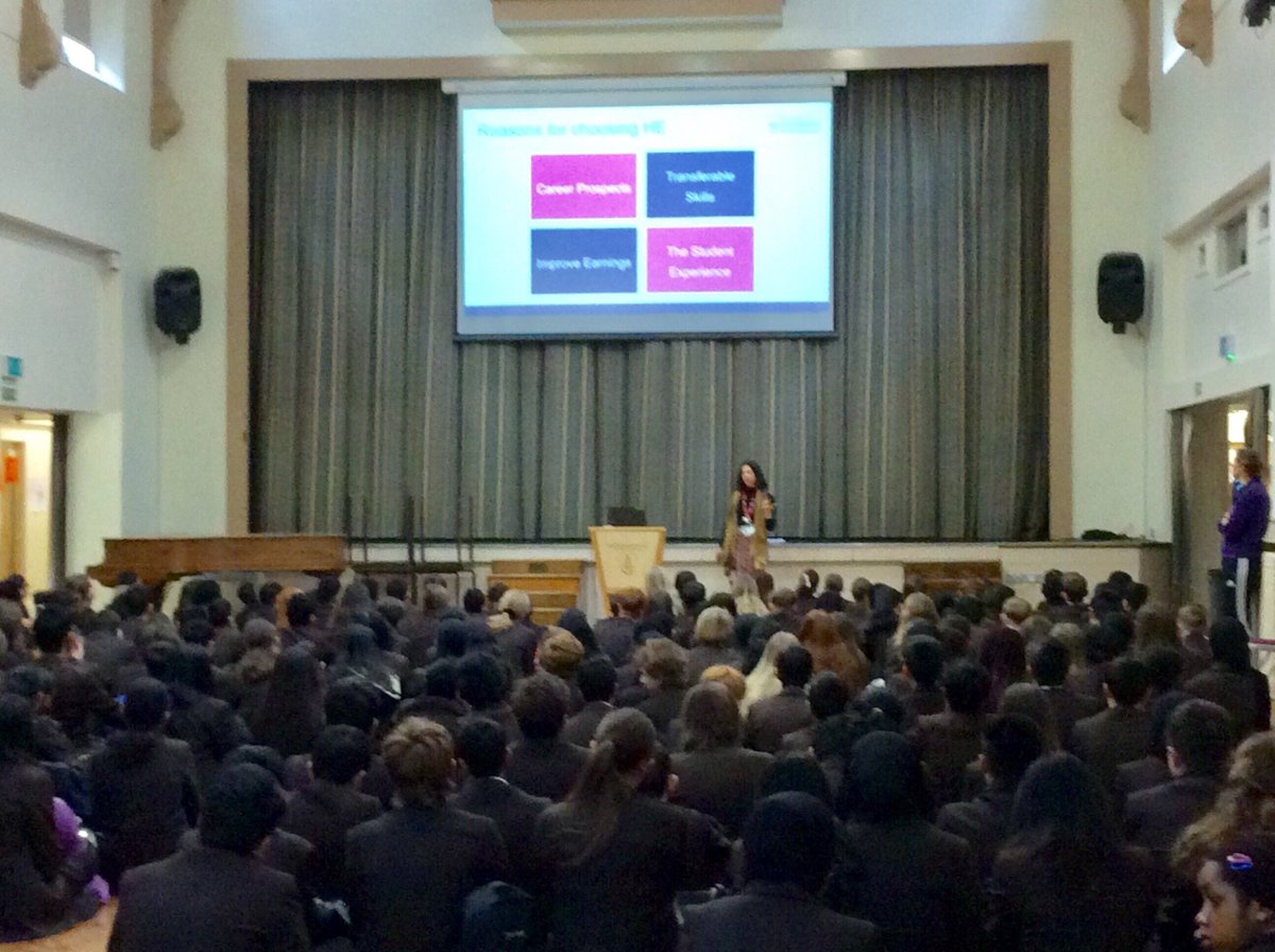HGSCareers's tweet photo. Thank you to Gemma Stead from Huddersfield University for delivering an assembly to our year 9 students this morning on an introduction to University and higher education! https://t.co/9hxl8St95J