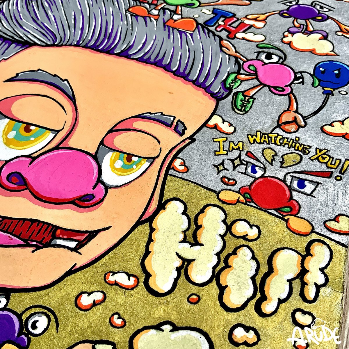 a__rude's tweet photo. Title : “ A Introduce No.01 ”
Character : ‘JOHN’ #ativerse #jjfamily #a_rude 
Technique : #posca Pen On Paper (300GSM.)
Size : 25 x 35 cm.
DM for Price https://t.co/GkCuTKIKvi