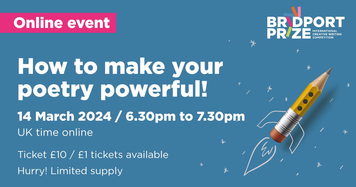 The Bridport Prize (@bridportprize) on Twitter photo Join <a href="/InuaEllams/">The Typo King FRSL / FRSA</a> <a href="/FreyaBantiff/">Freya Bantiff</a> and Fathima Zahra. Amp up your words! Book here crowdcast.io/c/bridportpriz…. See you there. #Poetry #Writing #Creativewriting Join <a href="/InuaEllams/">The Typo King FRSL / FRSA</a> <a href="/FreyaBantiff/">Freya Bantiff</a> and Fathima Zahra. Amp up your words! Book here crowdcast.io/c/bridportpriz…. See you there. #Poetry #Writing #Creativewriting