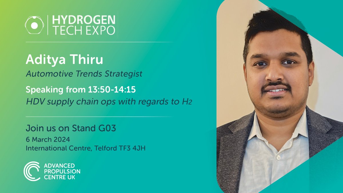 theapcuk's tweet image. Enjoying the #FuturePropulsionConference? 

Then why not keep the conversation going by joining us at the #HydrogenTechExpo next week?

⚙️ Stand G3
⚙️ 6 March
⚙️ The International Centre, Telford
Register here 👉 okt.to/bsyg0k
