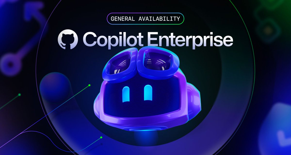 daronyondem's tweet image. #GitHubCopilotEnterprise has been just made generally available! 🎉 It's designed to boost your development teams' velocity and improve code quality with AI-driven coding assistance tailored to your org's specific code and compliance needs.