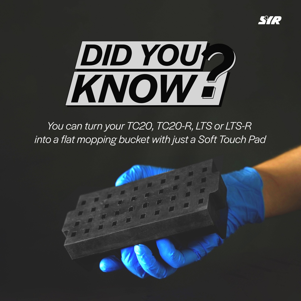One small attachment can have a HUGE impact on your cleaning!

Simply drop the Soft Touch Pad into your wringer and it becomes compatible with SYR flat mops.

#SYR #syrclean #innovation