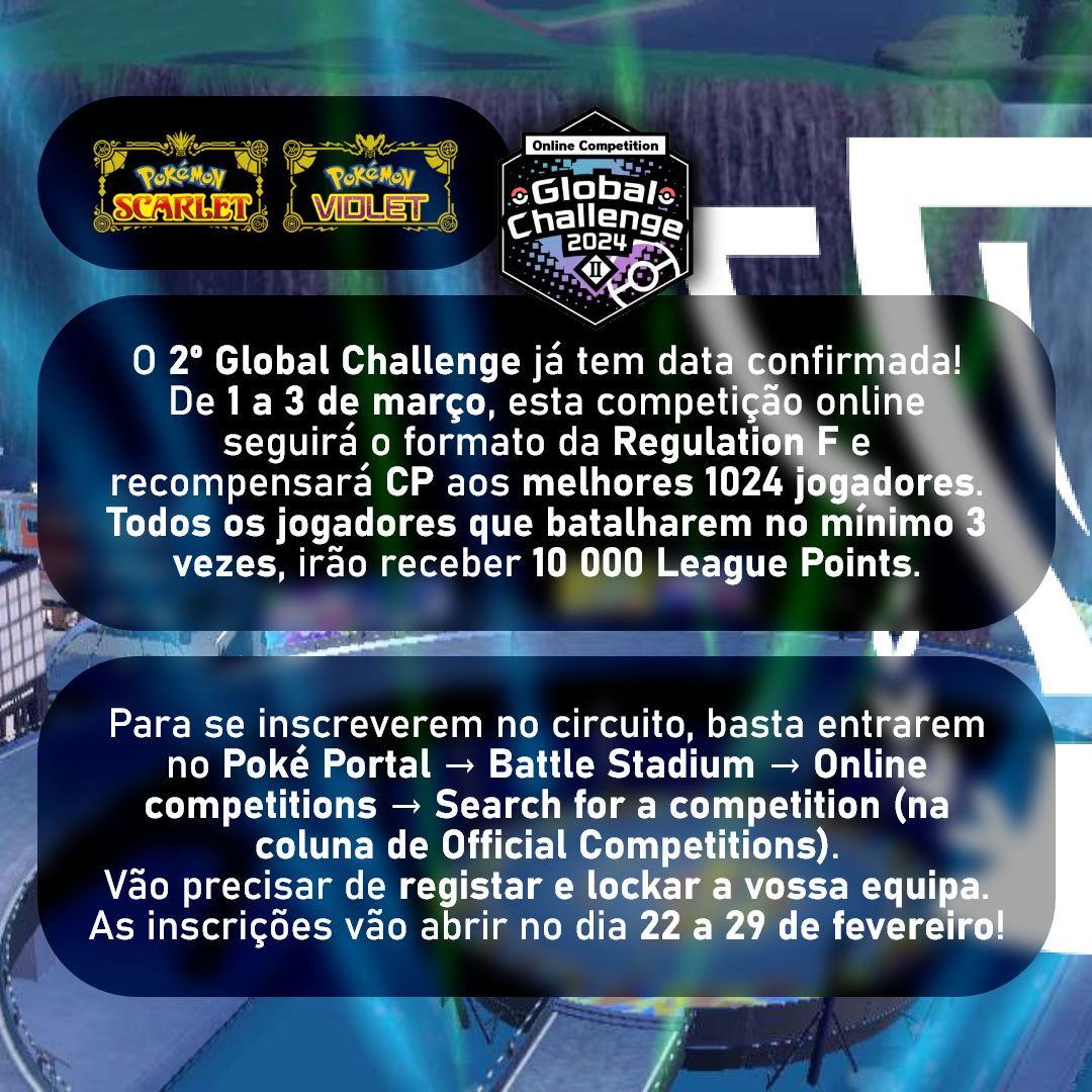 Já têm alguma equipa em mente para o próximo Global Challenge? 💪
Digam aí nos comentários! ✍️  

#pokemon #pokemonscarletviolet #pokemonglobalchallenge #pokemoncompetitive #pokemonvgc