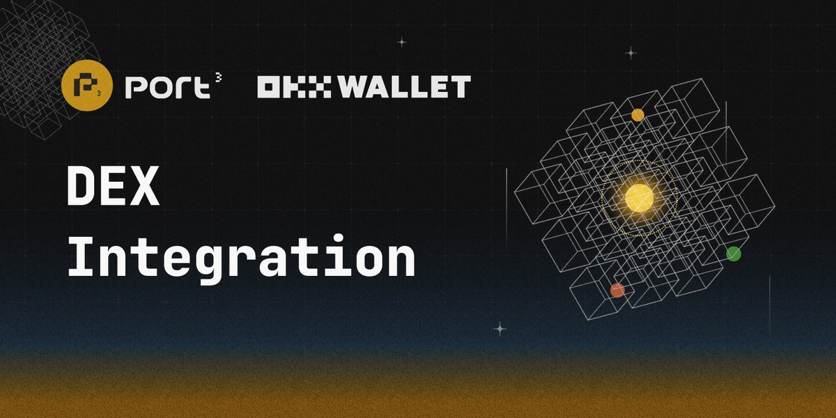 💥Thrilled to announce the integration of #Port3 with @okxweb3 DEX.

OKX DEX, the native DEX of #OKXWallet, offers optimal token swap rates in a private &amp; secure trading environment🔐

Powered by OKX DEX, #Port3 is ready to launch #BQLMining Season 2.

🤩Stay tuned for more!