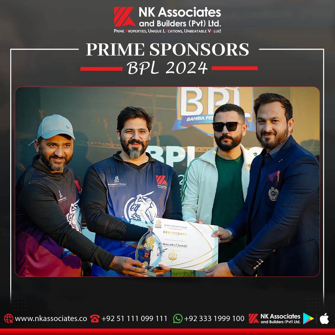 Honored to receive an appreciation certificate and shield from Bahria Town Management for NK Associates' valuable contribution as Prime Sponsors to the Bahria Premier League 2024.

#NKAssociates #BahriaTown #CricketTournament #Teamwork #Sportsmanship #bpl24 #nkdesign #nkbuilders