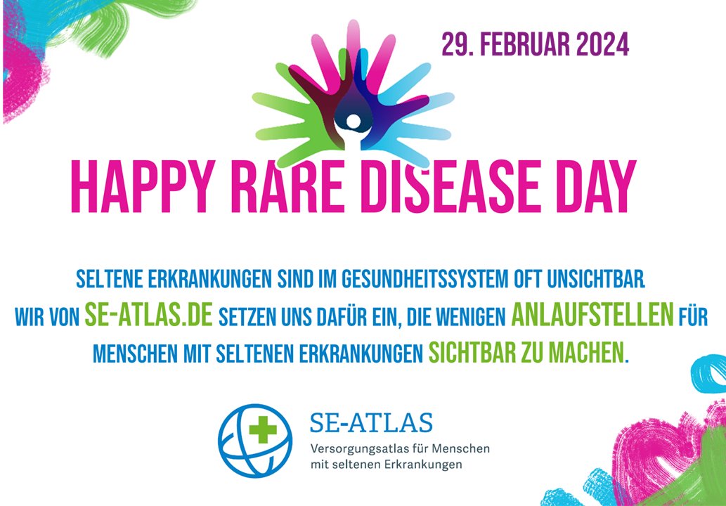 💚💜💙Heute ist Tag der #SelteneErkrankungen. Ein Tag um die Öffentlichkeit für SE zu sensibilisieren‼️ Seltene Erkrankungen sind im Gesundheitssystem oft unsichtbar. Wir setzen uns dafür ein, die wenigen Anlaufstellen für Betroffene sichtbar zu machen ➡️se-atlas.de