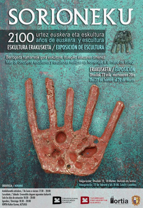 #erakusketa #exposicion 

🖼️ Berrogeita hamarretik gora eskultore Irulegiko eskuaren omenez. 🤚 Iortian martxoaren 20ra arte. 
____________ 
🖼️Más de cincuenta escultores homenajean la #manodeIrulegi. 🤚 Hasta el 20 de marzo en Iortia. ____________  
#arte #eskultura