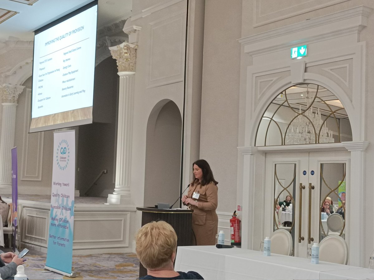 Childcare Partnership Conference Caring for yourself & others-Nurturing Connections for Wellness. Jenny Adair & Mairead McMullan highlight the importance of quality, training, grants & access to information. Supporting the childcare sector is key! #childcarepartnership