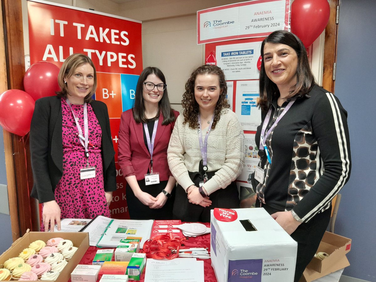 World Anaemia Awareness Day @CoombeHospital. We'd like all pregnant women to take #ironsupplements. Our team recommends one 100mg tablet to be taken on alternative days ( Mon, Wed, Fri & Sun) @DMHospitalGroup