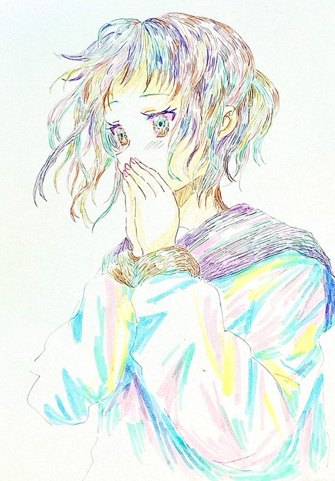 「covering mouth white background」 illustration images(Latest)