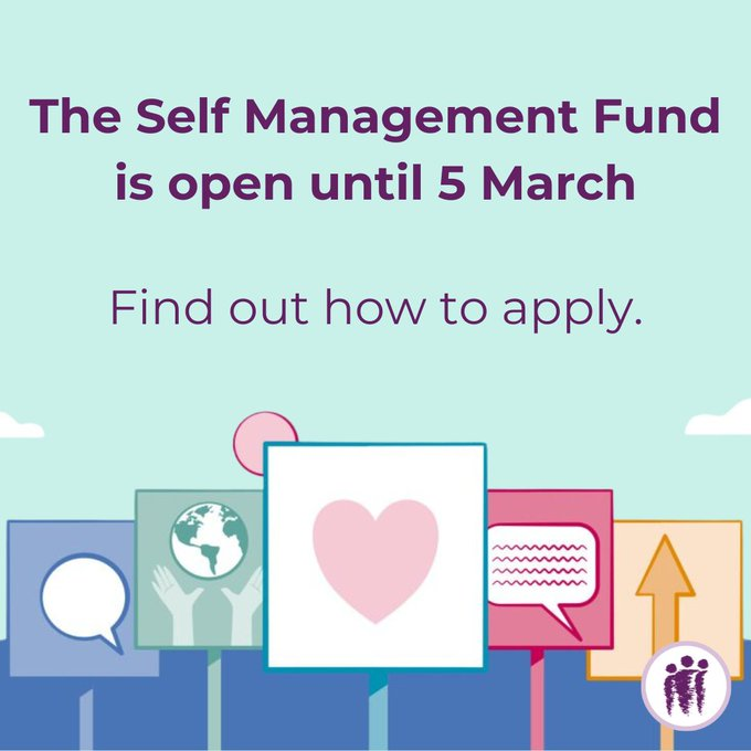 ALLIANCEScot's tweet photo. It's #FundingFriday.
Our Self Management Fund closes on Monday 5 March. Make sure to apply before then. #SelfManagement #SelfManagementFund
You can find more information and apply here: https://t.co/cYmUZXvmaV https://t.co/tji4zOgABQ
