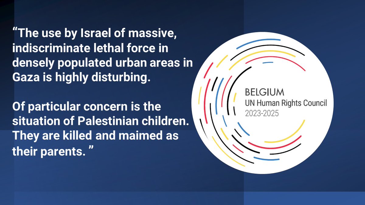 During the debate on #OPT, 🇧🇪 denounced the disproportionate reaction of Israel against Palestinians and insisted on accountability for all parties to the conflict #HRC55