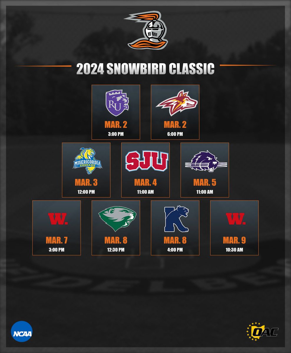 March 1st brings the <a href="/BergBaseball/">Heidelberg Baseball</a>  annual migration down to the @Snowbirdbasebal Classic in sunny Florida!  This year's schedule includes 9 games over 9 days against some high quality opponents.  Here are the matchups for some warm weather baseball...☀️🌴⚾️