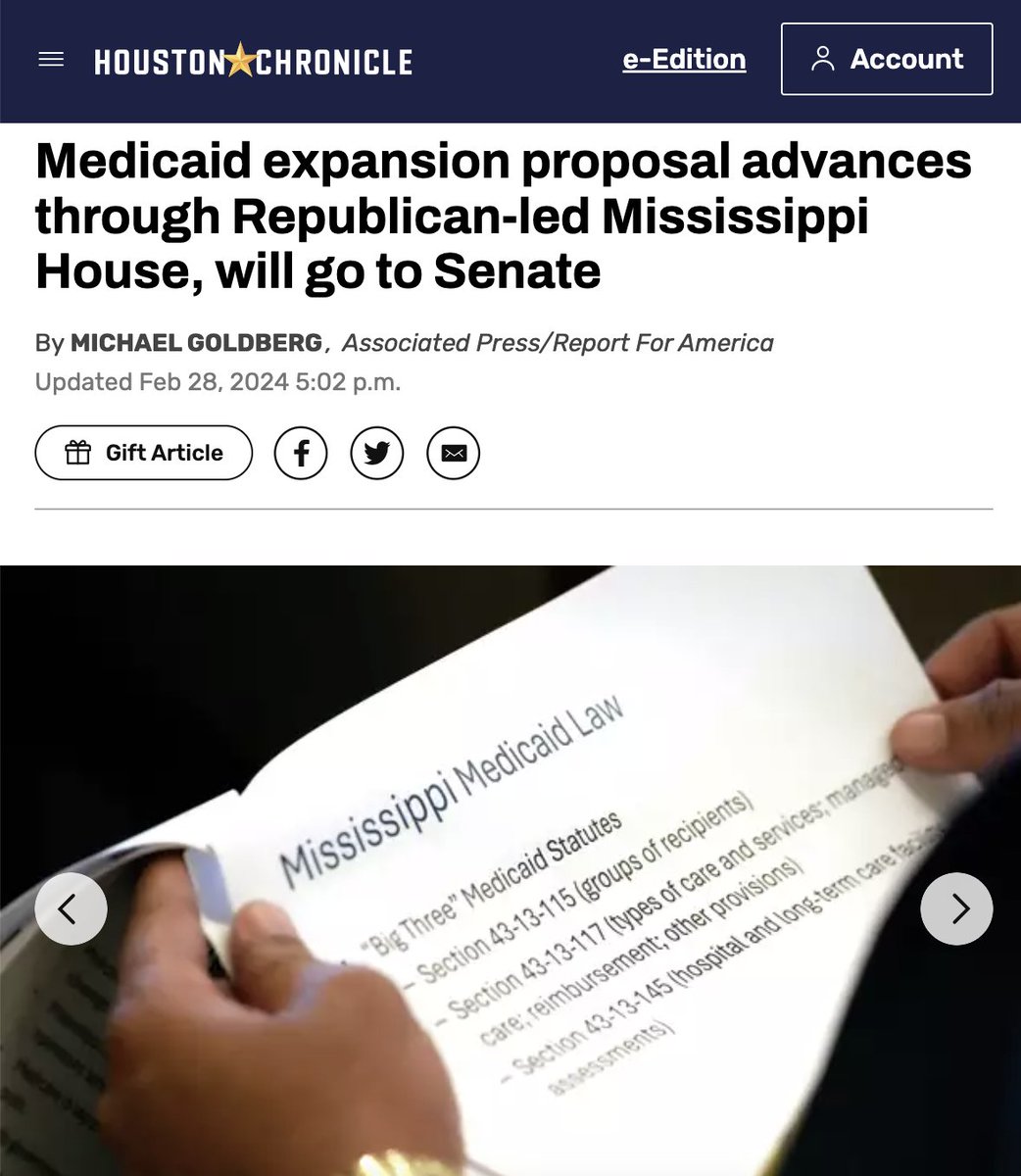 The Mississippi House passed Medicaid expansion on a 98-20 vote!

Texas should go next! #txlege #medex4tx
