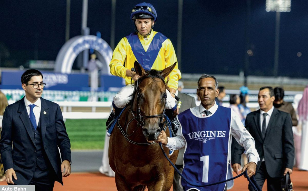 AUTO BAHN, second in the Listed Al Bastakiya last week for @jlolasco and Sheikh Mohammed bin Khalifa Al Maktoum, has accepted an invitation to the G2 UAE Derby @RacingDubai #DWC24