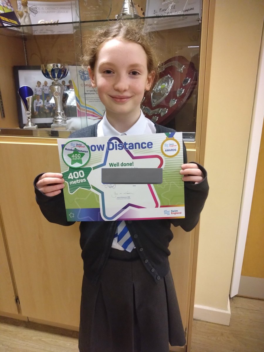 400m swimming certificate for our Y5 swimming star #talent