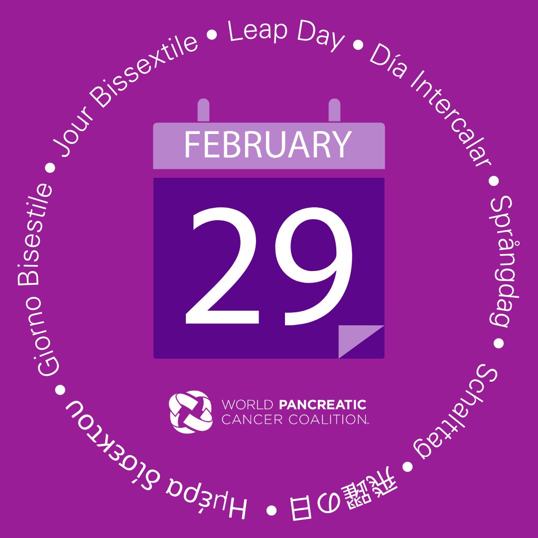 Happy Leap Day! Make the most of this extra day and learn more about one of the world's deadliest cancers at hellopancreas.com Let us know what your plans are this #leapday in the comments below 💜 #pancreaticcancer #WPCC #earlydetection