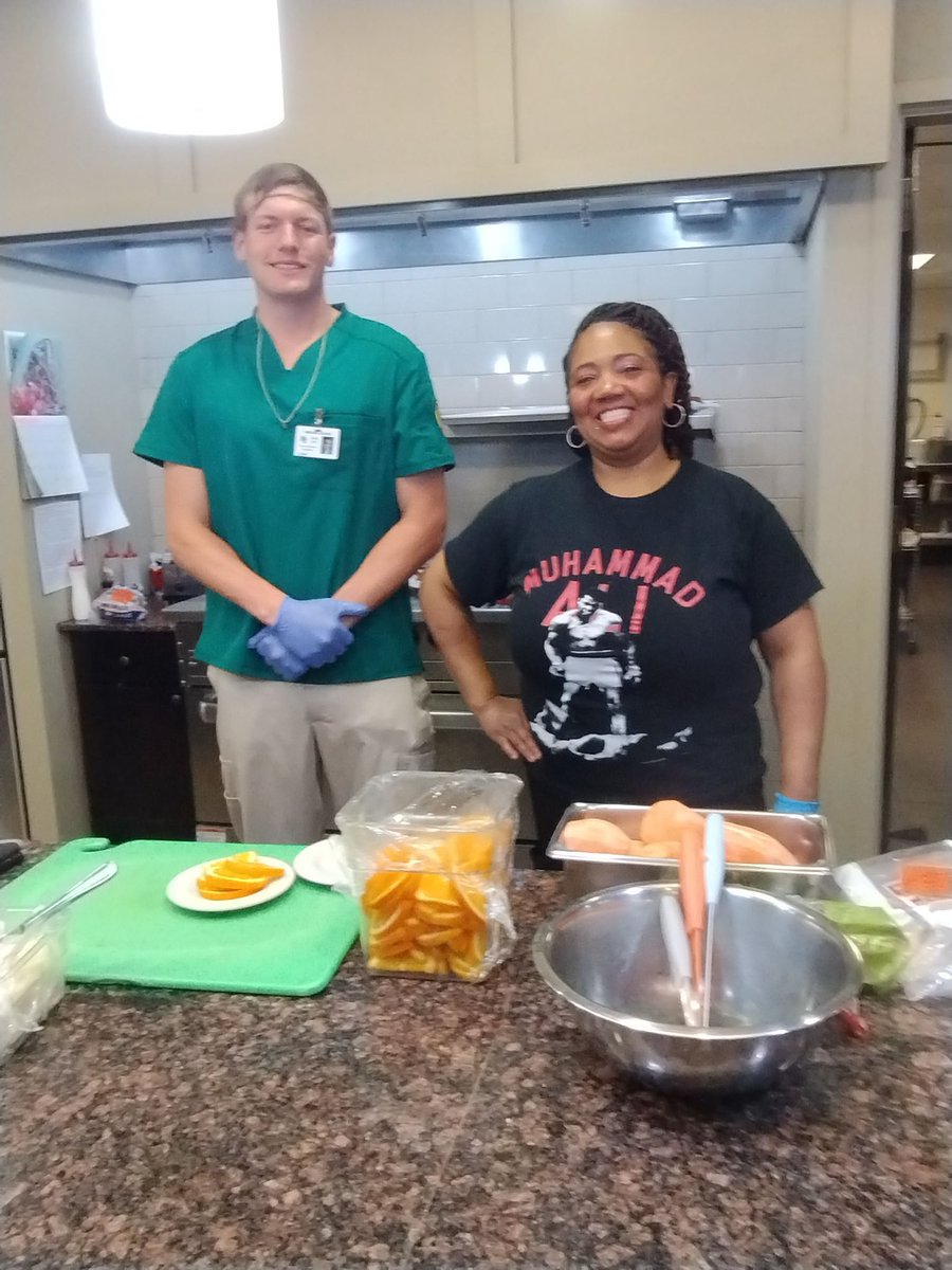 11th grade Nurse Aide student, Cooper Hale, learning about nutrition first hand from Chef Jessica at The Cottages at Manor Park! <a href="/MISD_CTE/">Midland ISD CTE</a> <a href="/Midland_ISD/">Midland ISD</a>