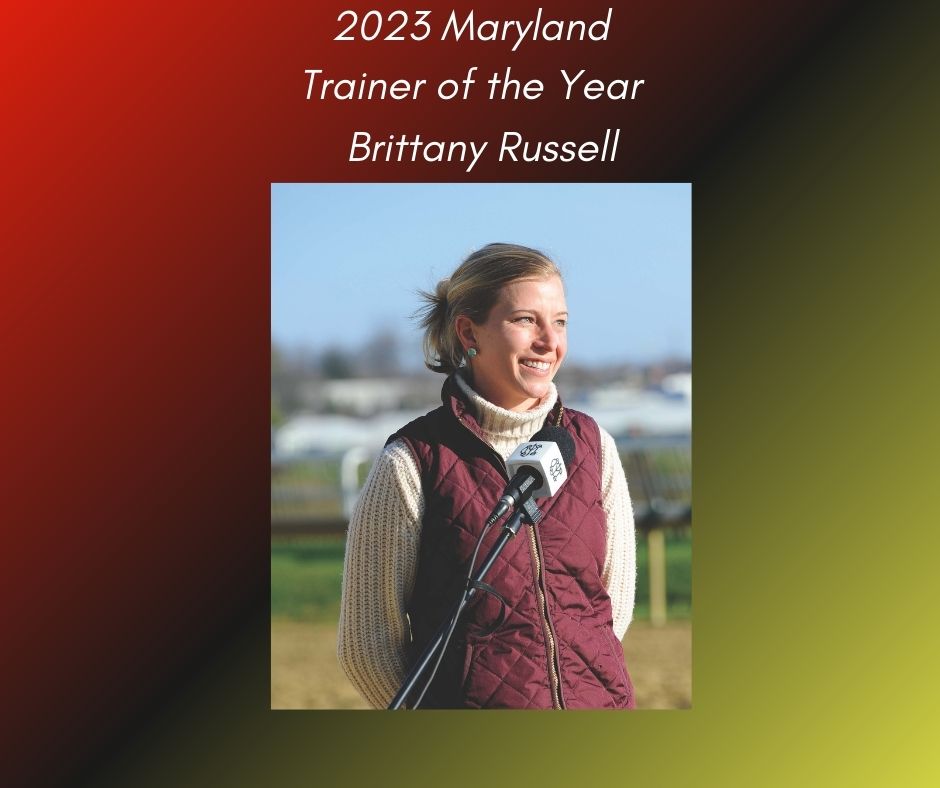 Congratulations to the 2023 Maryland Trainer of the Year, @btrracingstable! Russell enjoyed another career year in 2023 with 119 Maryland victories, including 15 stakes wins, and more than $5.7 million in Maryland purse earnings.