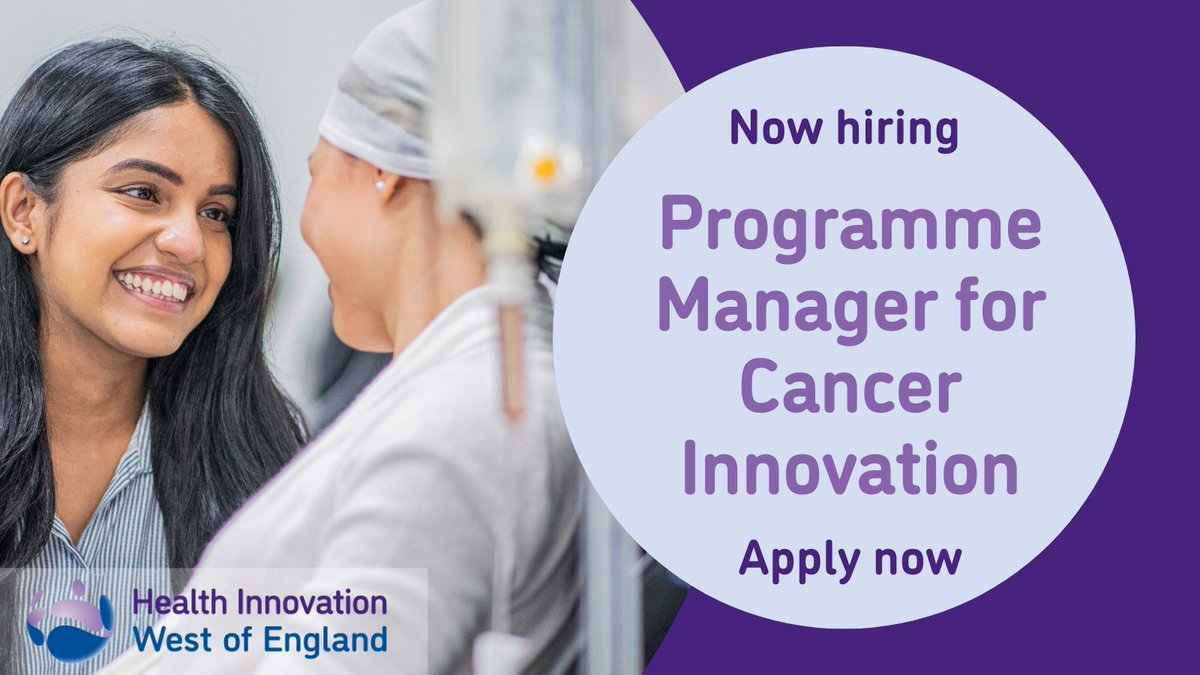 🔊 Job opportunity! 🔊 We are recruiting an experienced & enthusiastic Programme Manager to lead our new Cancer Innovation programme, in partnership with @HealthInSW & @SWAGCaAlliance. Find out more and apply here: healthinnowest.net/careers/job-va… Closing date: Thursday 14 March