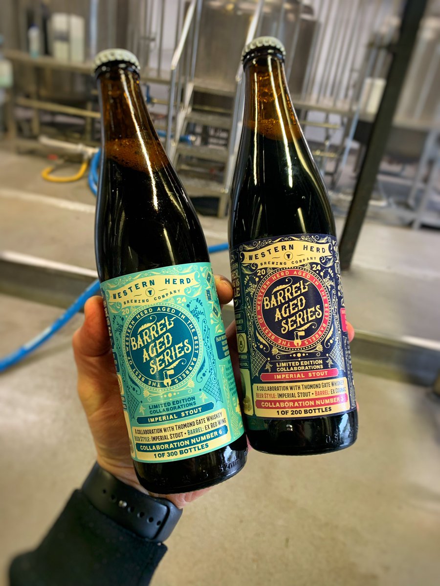 Proud to introduce these two releases. Both Collabs with <a href="/ThomondGW/">Thomond Gate Limerick Whiskey</a>. They are both bangers and both available via our webshop as a bundle or individually! 🍻 
#CraftBeer #IrishCraftBeer
westernherd.com/our-beer-2/