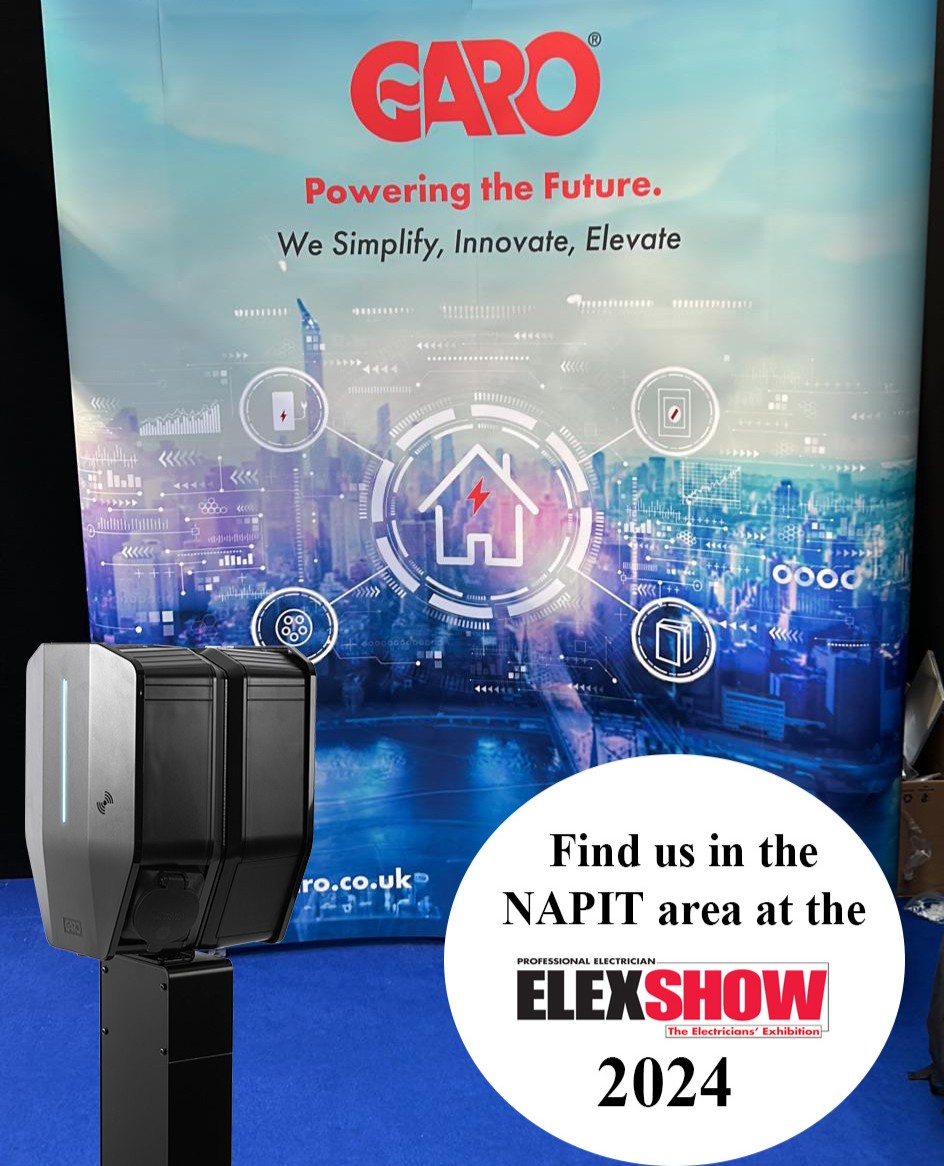 Join GARO at NAPIT, part of Elex Show 2024 at Alexander Palace, London! Don't miss meeting our team, exploring Diamond Range, and experiencing Entity Pro EV Charge Point. Find us at Stand DA8! #GARO #ElexShow2024 #NAPIT #ElectricFuture #Elex2024