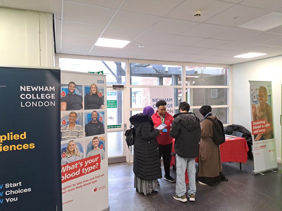 Colleges Week 2024 - NHSBT Visit Newham College The NHSBT visited the college to promote and educate students around blood and plasma donations! Many amazing students registered their interest to the NHSBT to donate both blood and plasma! #CollegesWeek2024 #LoveOurColleges