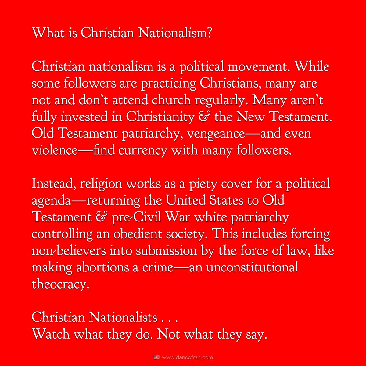 Get to know Christian Nationalism . . .