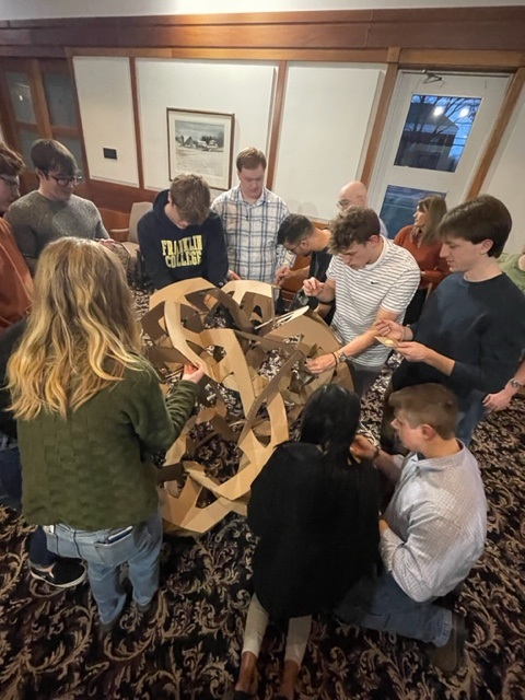 FCMathComputing's tweet photo. Thanks to Dr. George Hart for an amazing scholar-in-residence visit, which included a captivating public lecture attended by almost 150 people, the creation of 40+ new mathematical sculptures, and lots of inspiring conversations about the intersections between math and art. https://t.co/ZToe4jl1Jt