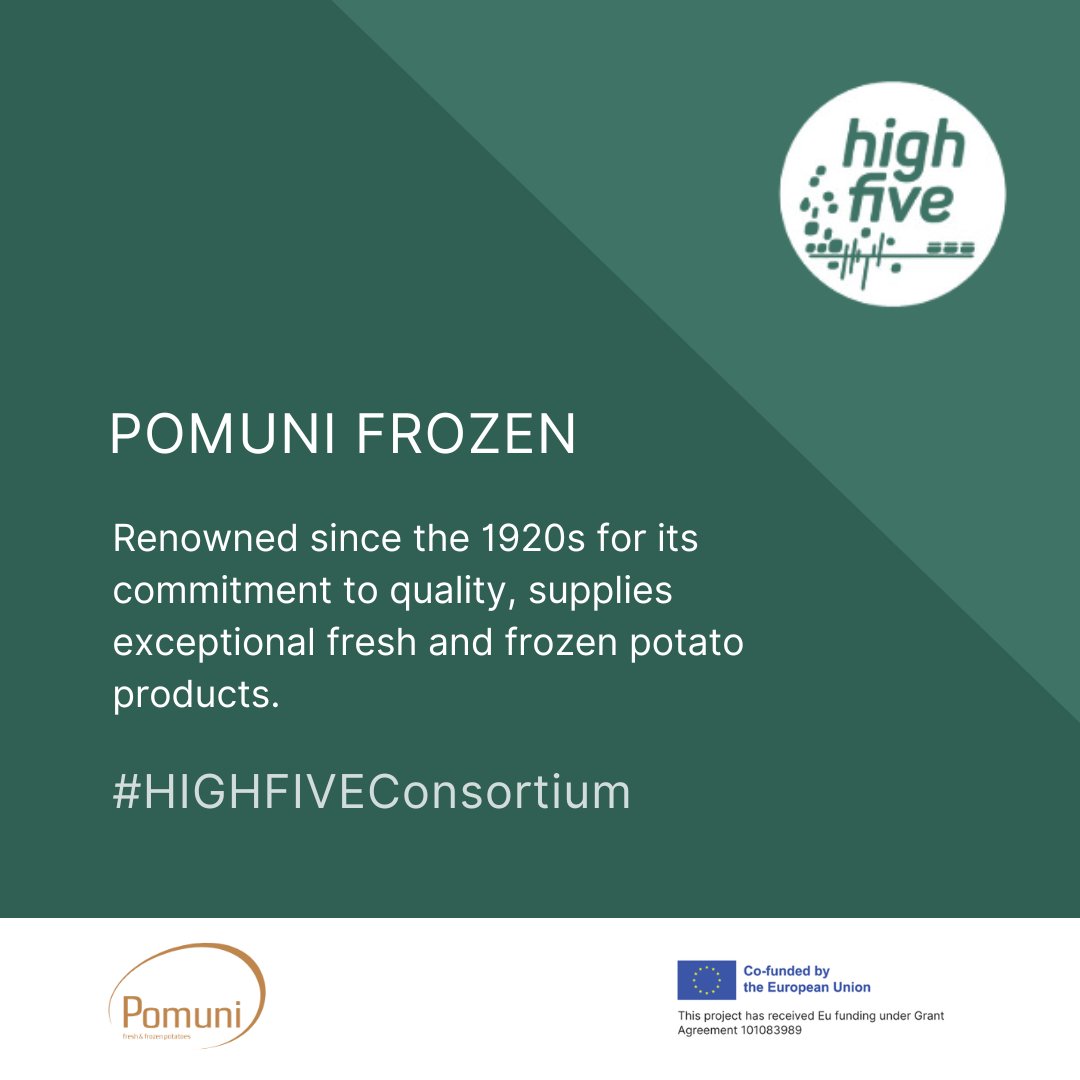 // Showcasing the #HIGHFIVEConsortium Pomuni Frozen with roots dating back to the 1920s, is a family-driven business known for its top-quality fresh potatoes and frozen mashed potato products. 🌱 👉 pomuni.com/en #EuropeanInitiative #I3Instrument #SS4AF