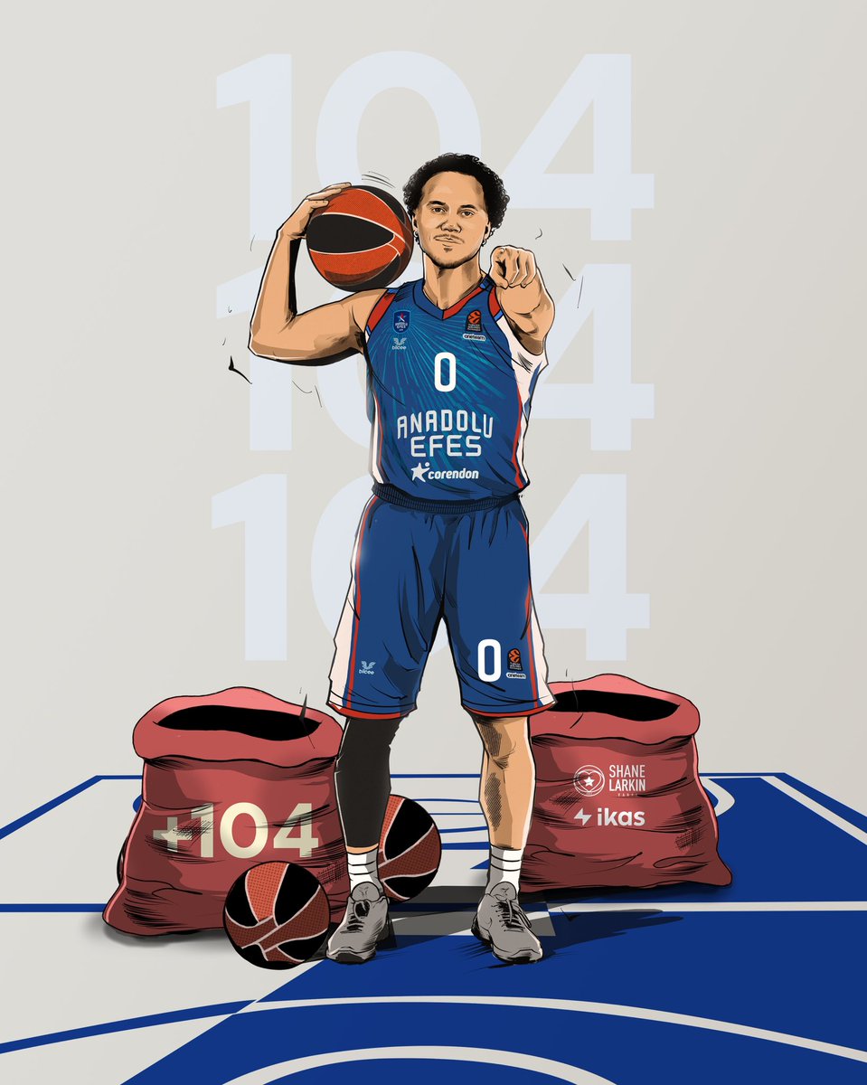 Şubat ayında oynadığı maçlarda, şu ana kadar “+104 sayı” bulan Shane Larkin çocuklarımıza destek olmaya devam ediyor! 🤍