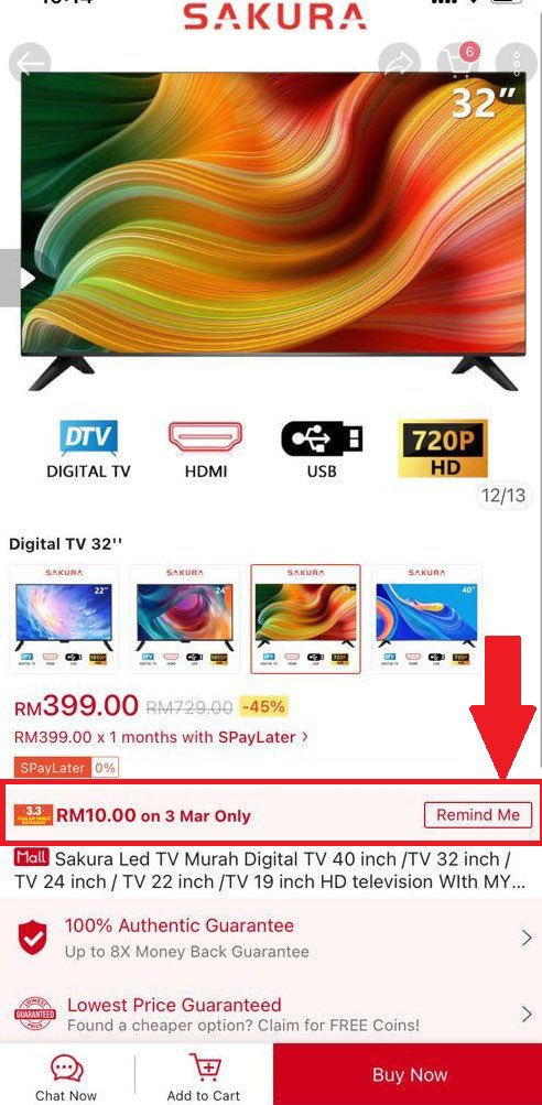 Knockout Ramadhan AHAD 3MAR 12PM ❗️
KALi ni dia dtg dgn Motorsikal Yamaha EGO 125cc🌟 HARGA RM10😱😱

Bkn tu je, Sakura TV 32” &amp; Media Air Cooler pon RM10❗️

Mantap² Barang kali ni🔥🔥

Jom Set ⏰REMINDER siap² ⤵️
shope.ee/3L2xVDGrSq

📌Threads utk link item RM10 yg lain.