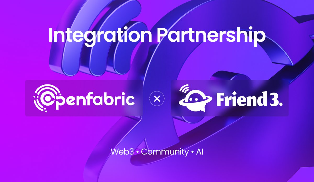 openfabricai's tweet photo. We are excited to announce our partnership with @Friend3AI.

Friend3 is a #Web3 social dApp merging #SocialFi , #AI and #inscriptions, enabling connections and profits in the Web3 world.

Soon, $OFN will be listed on Friend3 as a donation token.

Learn more: https://t.co/11dMJZjP9J

#Openfabricai #Web3 #Friend3