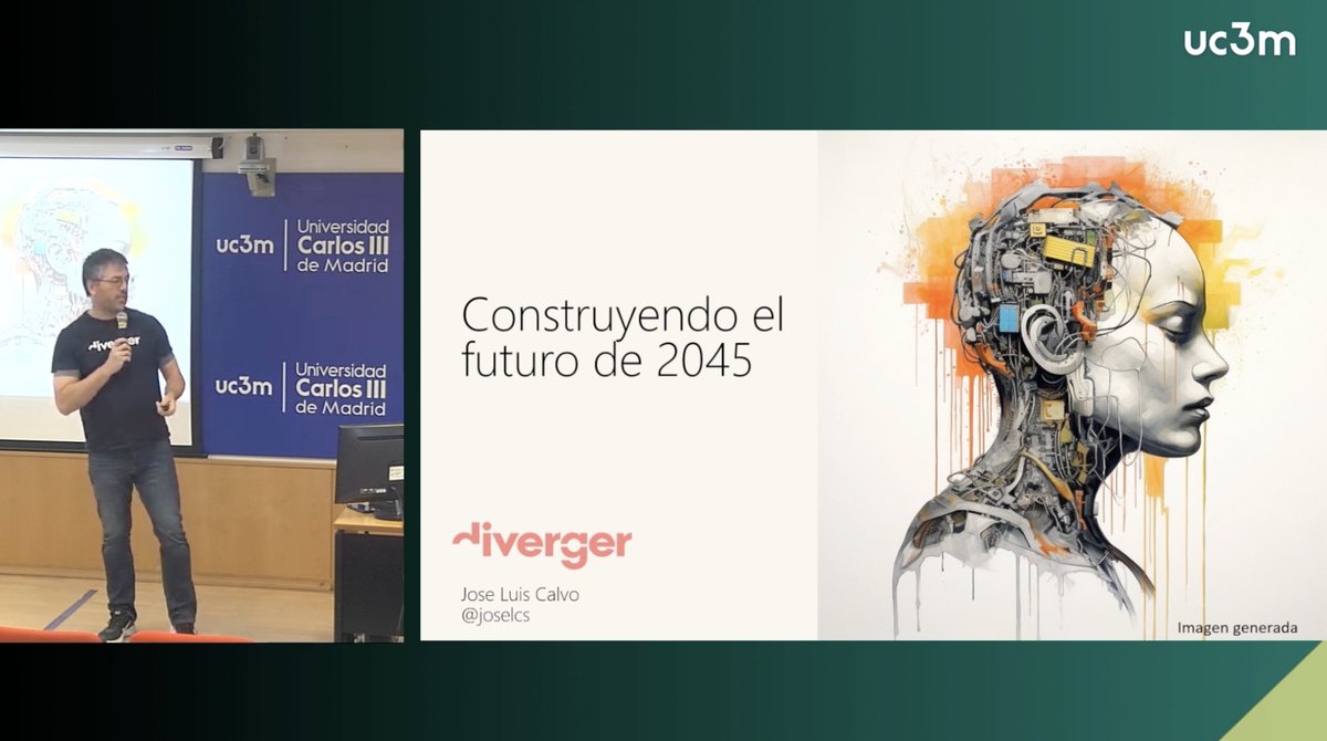 Diverger_ai's tweet photo. ¡Récord de inscritos en los seminarios #ibiDat de la @BigData_uc3m! Esperamos estar a la altura de la expectación 😇
Sigue en directo a nuestro compañero @joselcs hablando de un tema tan sugerente como "Construyendo el futuro de 2045":
https://t.co/PgMV3ayrzH https://t.co/ItqLYBtM2g