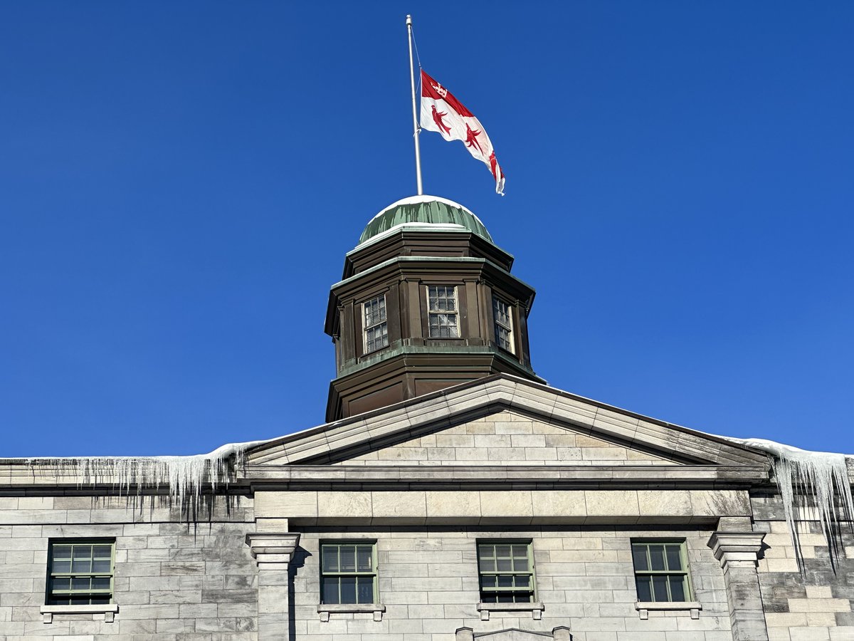 The University Flag will be lowered today, February 29, in memory of Professor Monica Popescu @McGillARTS