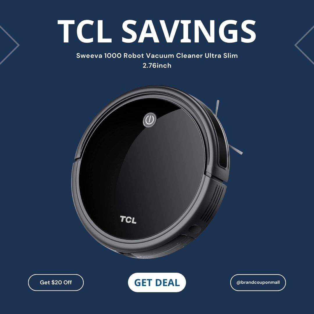 Experience the future of cleaning with the TCL Sweeva 1000 Robot Vacuum! Ultra-slim at 2.76 inches.
👉 amzn.to/48Gsqpu &gt;&gt; Coupon &gt;&gt; brandcouponmall.com/brand/tcl/ &gt;&gt; Grab yours now with a $20 discount and embrace convenience in every sweep. 🧹💫 
#TCL #RobotVacuum #SmartCleaning