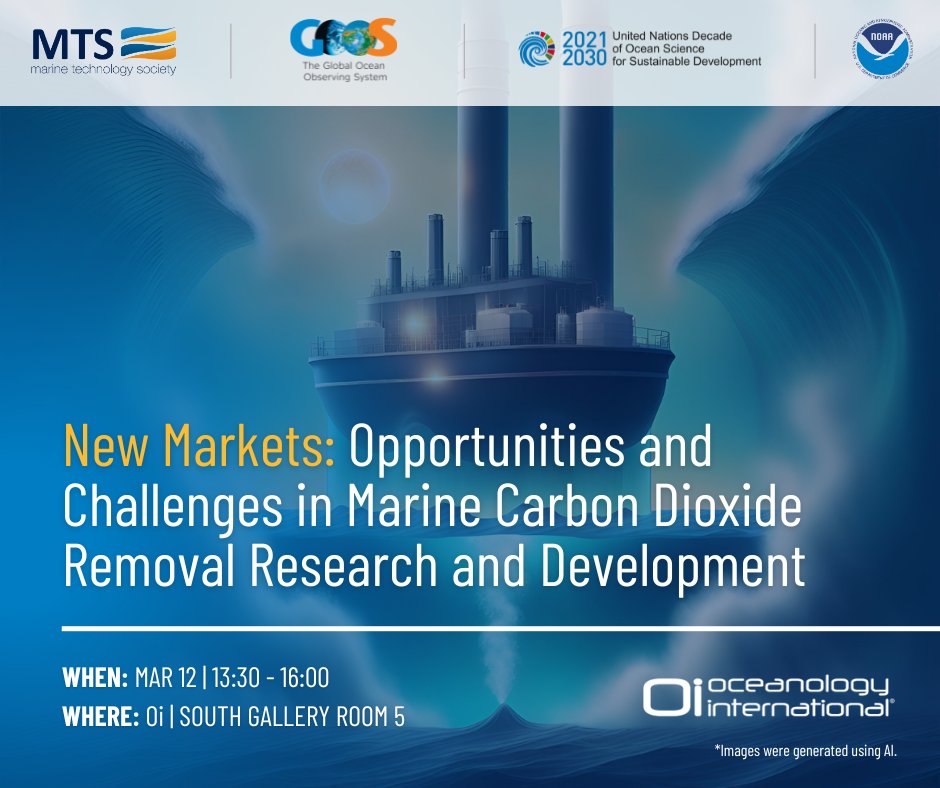 Reminder to register for this in-depth presentation and discussion on the future of #mCDR and its impact on the #BlueEconomy. @OceanologyIntl
 
✍️ Register: hubs.ly/Q02mHCld0

#MarineCDR #CarbonRemoval #OceanInnovation #ClimateAction #SustainableTech #Oi2024