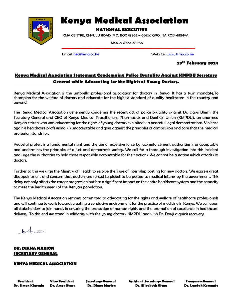 Kenya Medical Association tweet media