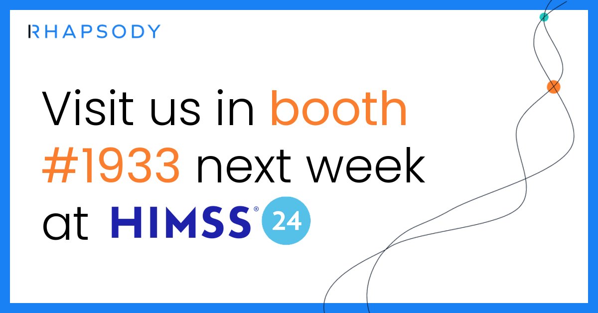 We’ll be in sunny Orlando, FL next week for #HIMSS24! ☀️ Stop by booth #1933 on the show floor to learn how to simplify complex processes, save time and cost, and recognize value more quickly with Rhapsody. Book a meeting: bit.ly/3UZgKKX