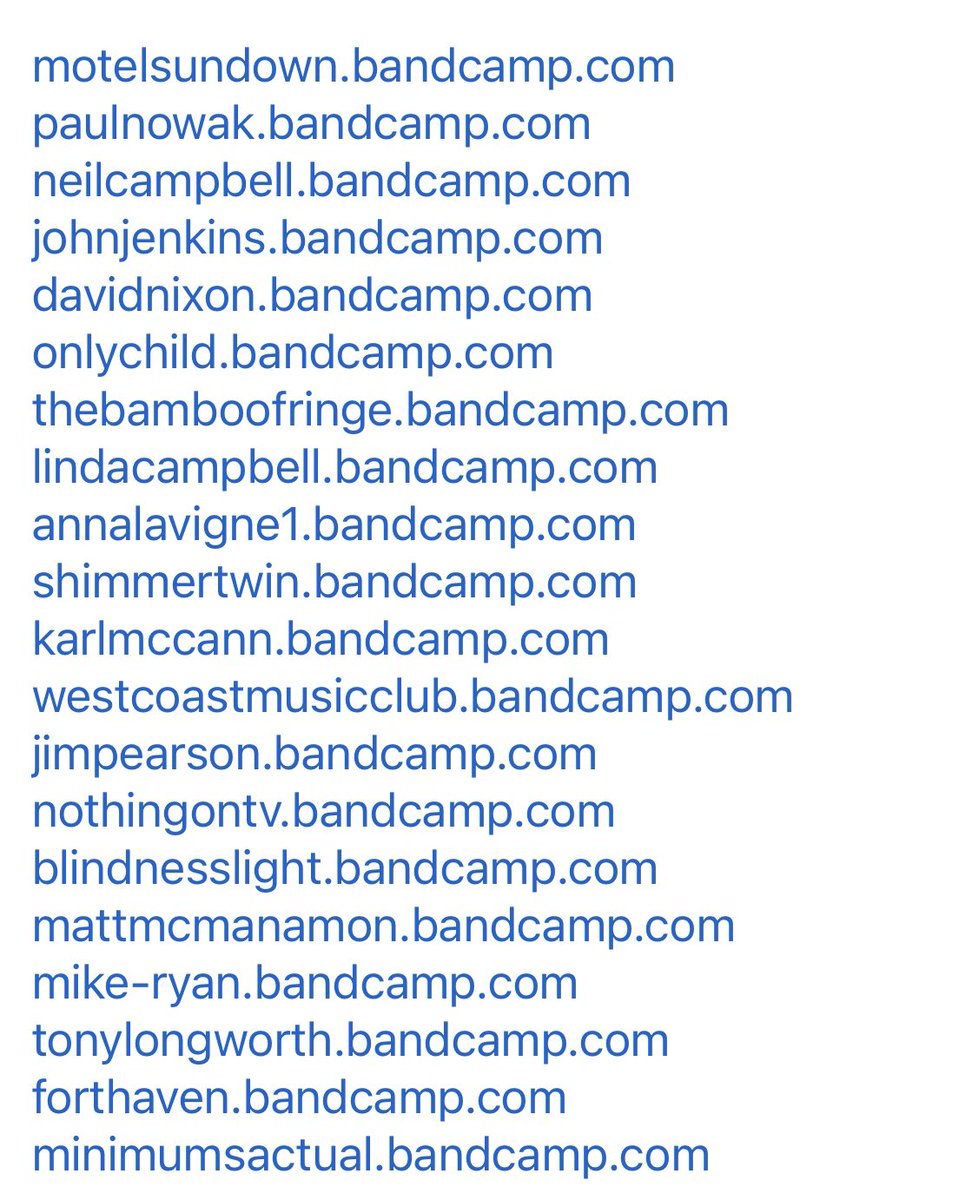 Here are a few of the artists from recent shows who use Bandcamp as a shop window for their music - please check them out!