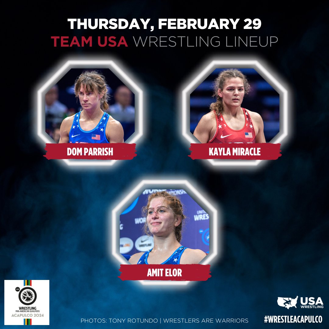 Back in action in Acapulco at the Pan-American Olympic Games Qualifier at 10 a.m. CT  🤼#WrestleAcapulco 

📺: flowrestling.org/events/1189659…  
🔗: arena.uww.org 
ℹ️: themat.com/2024-pan-ameri…