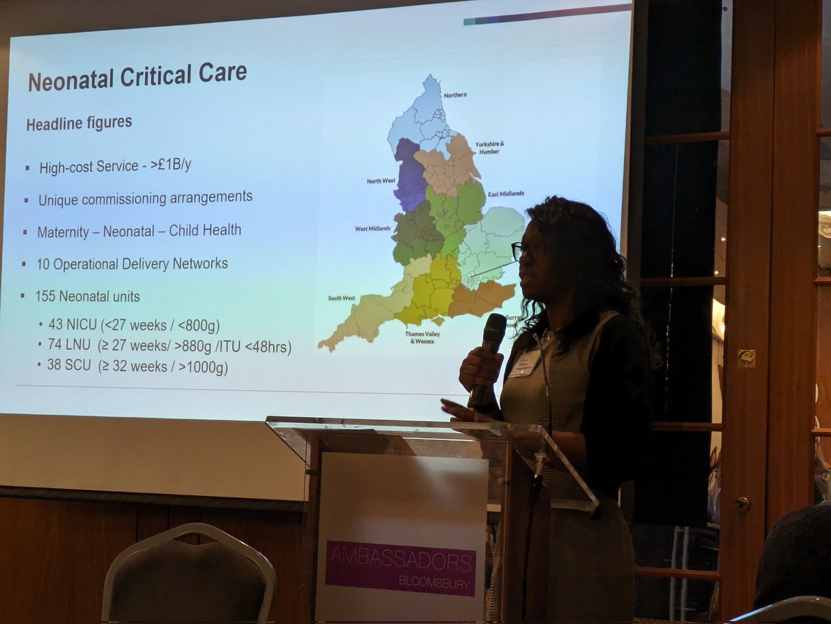 Giving her first talk in her new role as National Clinical Director for Neonatology for NHSE, @ngozi_ediosagie giving the last presentation of the day at the #SENeonatal event and taking us through the neonatal critical care review.
