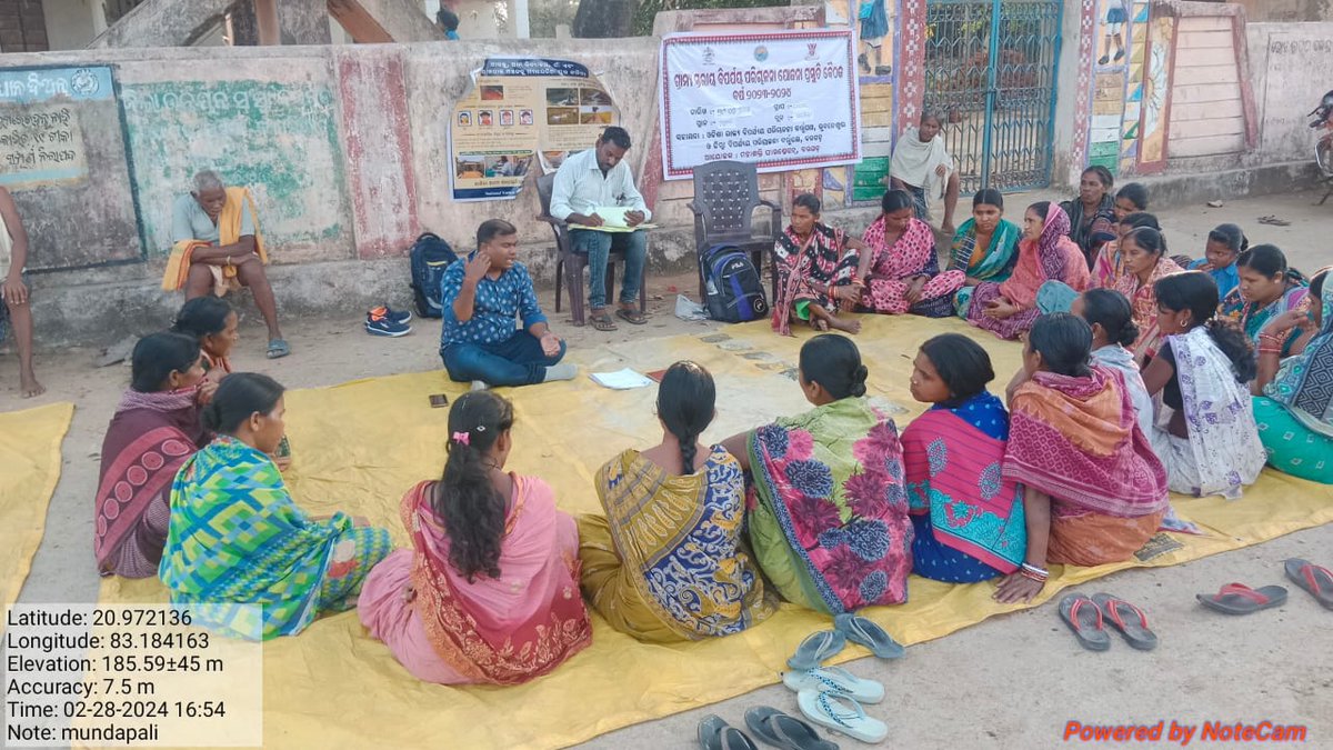 #ResilientOdisha Village Disaster Management Plan meeting was organized on 29.02.2024 by Mahashakti NGO at Mundapali and Semelemunda Villages of Talpali GP of Gaisilet Block in the presence of AWW, ASHA and community. @osdmaodisha @DMBargarh