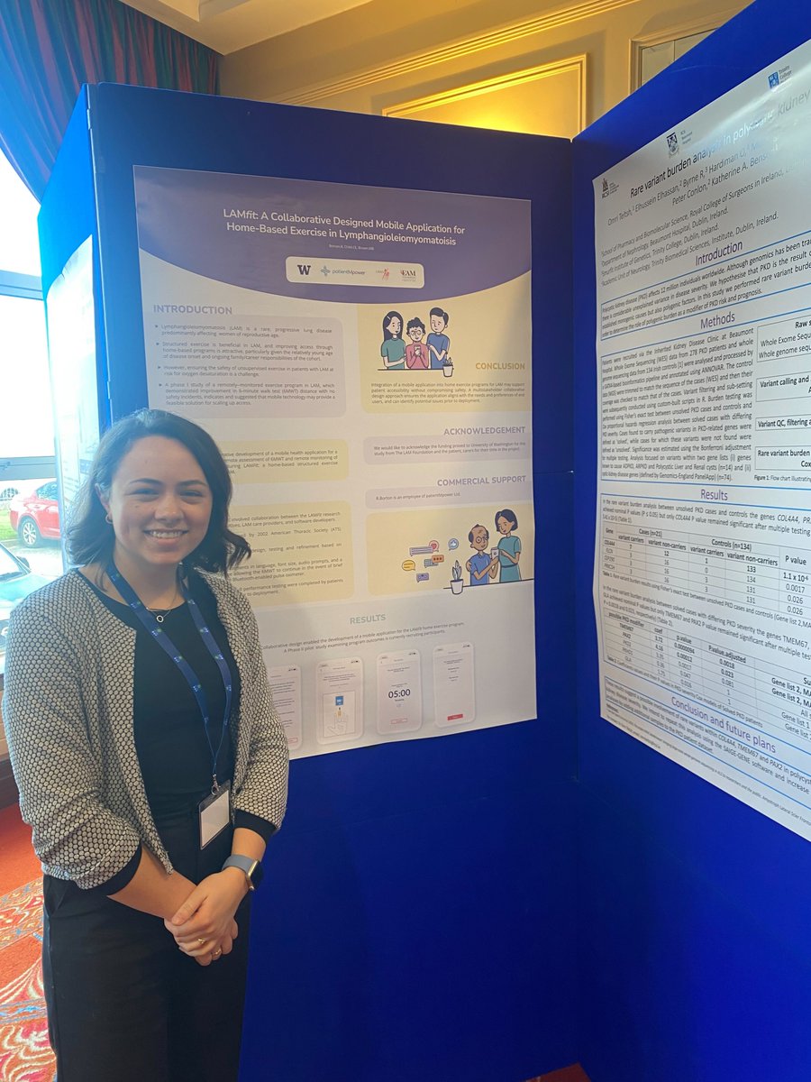 patientMpower Project Lead @borton_rebecca in Dublin on #RareDiseaseDay2024 for the @rare_trial Rare Disease Clinical Trials Conference Great to share the poster on the design of the mobile app supporting the LAMfit home-based exercise program with others working in rare disease