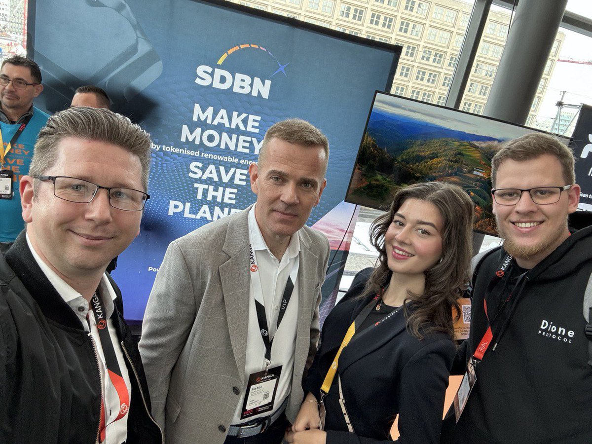 @SchlotzOfficial and I had the pleasure of meeting SDBN at the #NBX23 conference in Berlin! It's fantastic to witness such a groundbreaking partnership between Solar RWA and $DIONE. 

Excitedly awaiting the launch of Mainnet to see the solar-powered future unfold! 🔥⚡️ #Dione