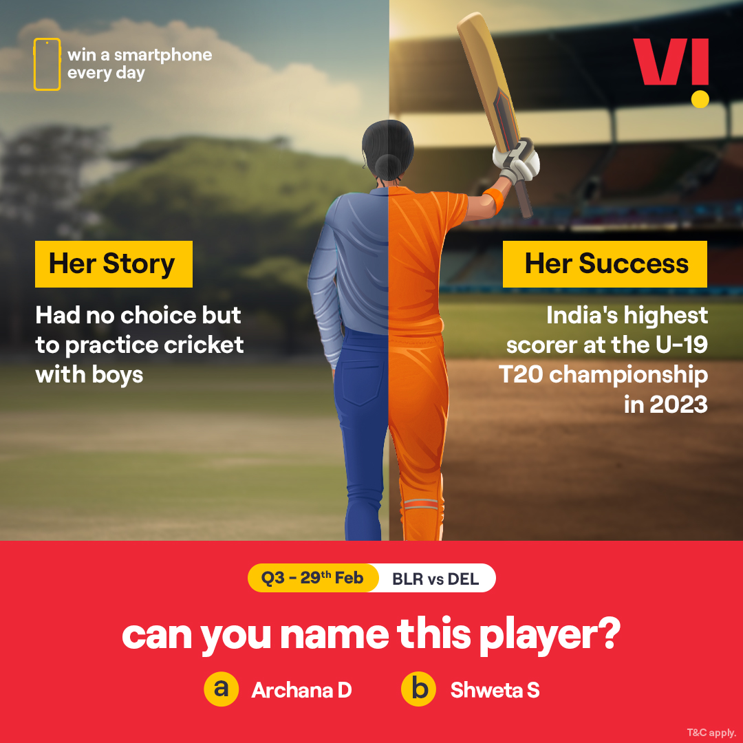 Struggles that lead to success, beautifully shapes their astonishing story. Recognise their names with #ViBoundaryBreakers and you could win a smartphone every day. . . #PlayAndWin #Smartphone #Challenge #ParticipateNow #Cricket #BLRvsDEL